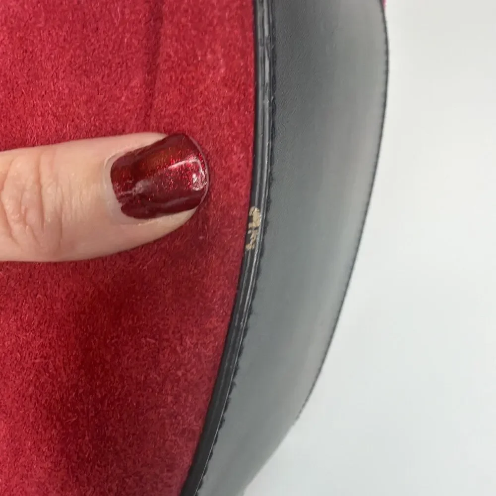 Kathy Ireland Y2K Mini Small Handbag Purse Red Leather Suede